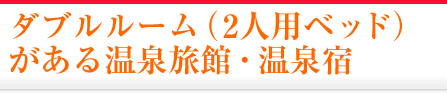 ダブルルーム（二人用のベッド1つ）がある温泉旅館・宿